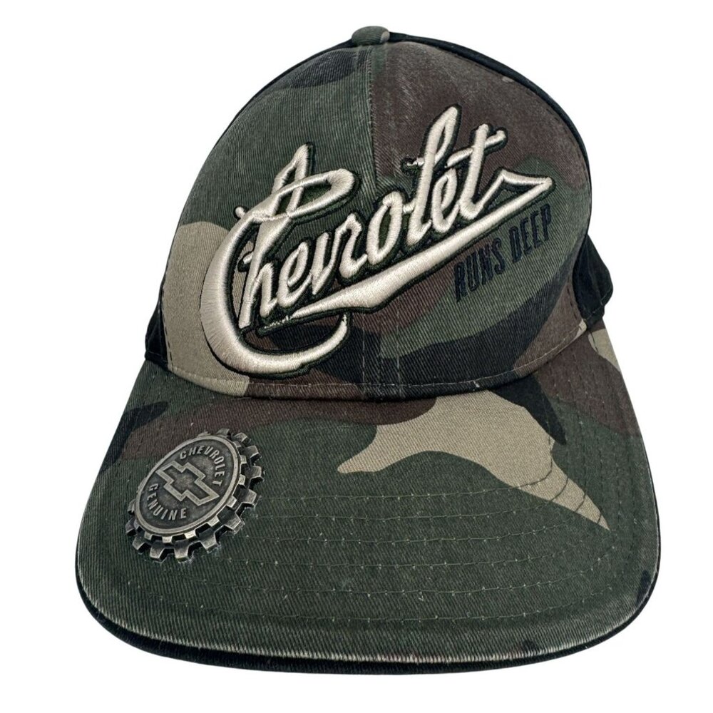 Chevrolet Camo Baseball Cap Green Camouflage GM Official Classic Embroidered